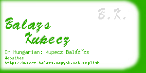 balazs kupecz business card
